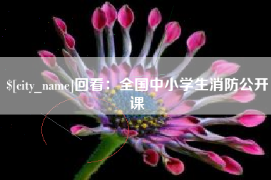 安顺回看：全国中小学生消防公开课