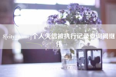 安顺个人失信被执行记录查询阚继伟