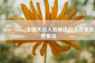 安顺全国失信人员被执行人名单免费查询