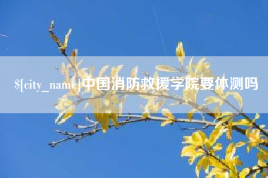 安顺中国消防救援学院要体测吗