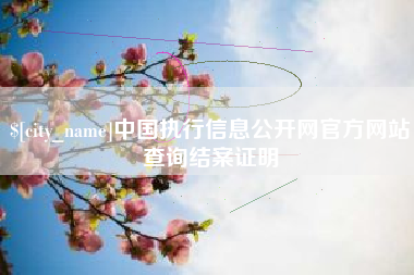 安顺中国执行信息公开网官方网站查询结案证明