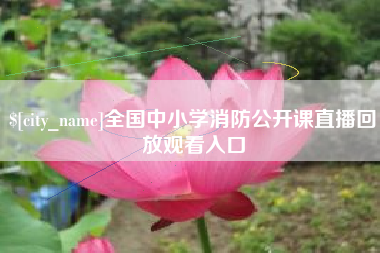 安顺全国中小学消防公开课直播回放观看入口