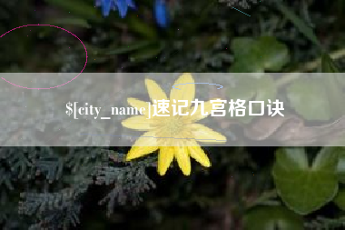 安顺速记九宫格口诀