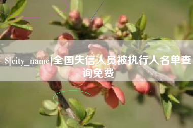 安顺全国失信人员被执行人名单查询免费
