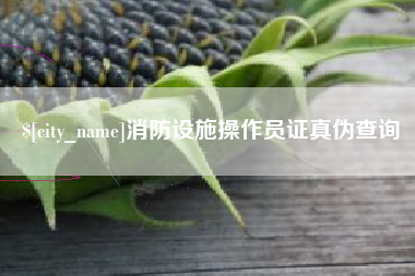 安顺消防设施操作员证真伪查询