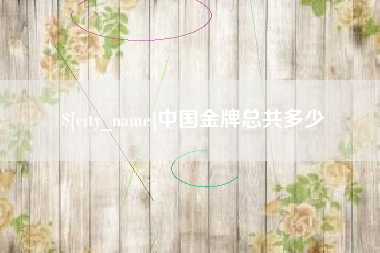 安顺中国金牌总共多少