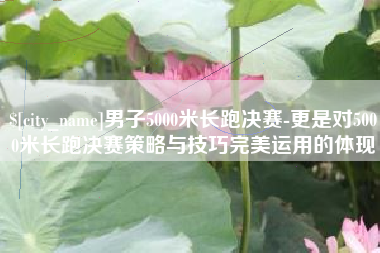 安顺男子5000米长跑决赛-更是对5000米长跑决赛策略与技巧完美运用的体现