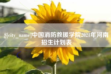 安顺中国消防救援学院2021年河南招生计划表
