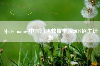 安顺中国消防救援学院2019招生计划