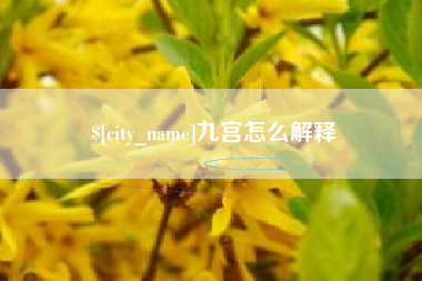 安顺九宫怎么解释